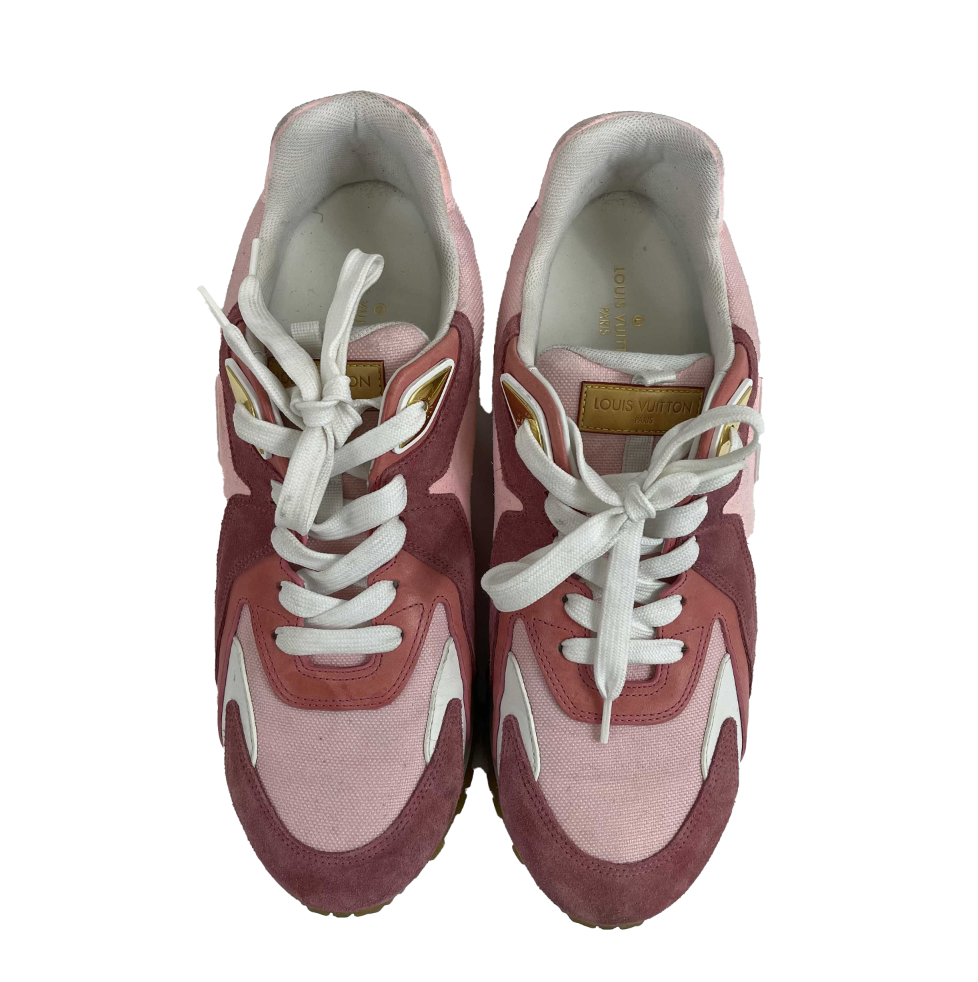 Louis Vuitton Pink/White Suede, Mesh and Leather Run Away Low-Top Sneakers  Size 37 Louis Vuitton | The Luxury Closet