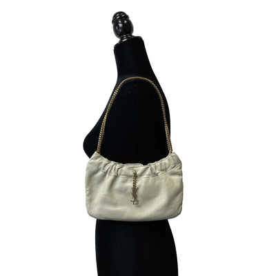 Saint Laurent - Excellent - Pac Pac Ruched Hobo Bag - Winter White Shoulder Bag