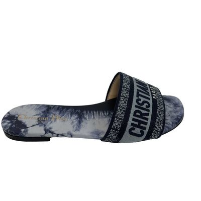Christian Dior - Dway Slide in Tie Dye Blue Embroidery - 37/US 7