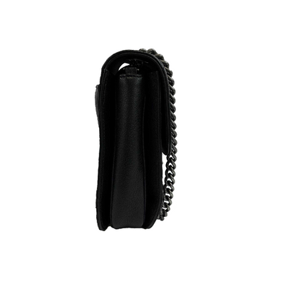CHANEL - CC Large Single Flap Top Chain Strap Handle / Black Shoulder Bag - NEW