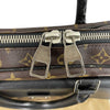 Louis Vuitton Briefcase Monogram Canvas Macassar Leather Laptop Bag Brown Black