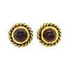 CHANEL - Vintage 1985 Clip On Gripoix Glass / Gold-Tone Red Earrings