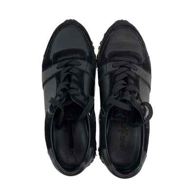 Louis Vuitton - Leather & Suede Run Away Sneakers- Black - 37 / US 7