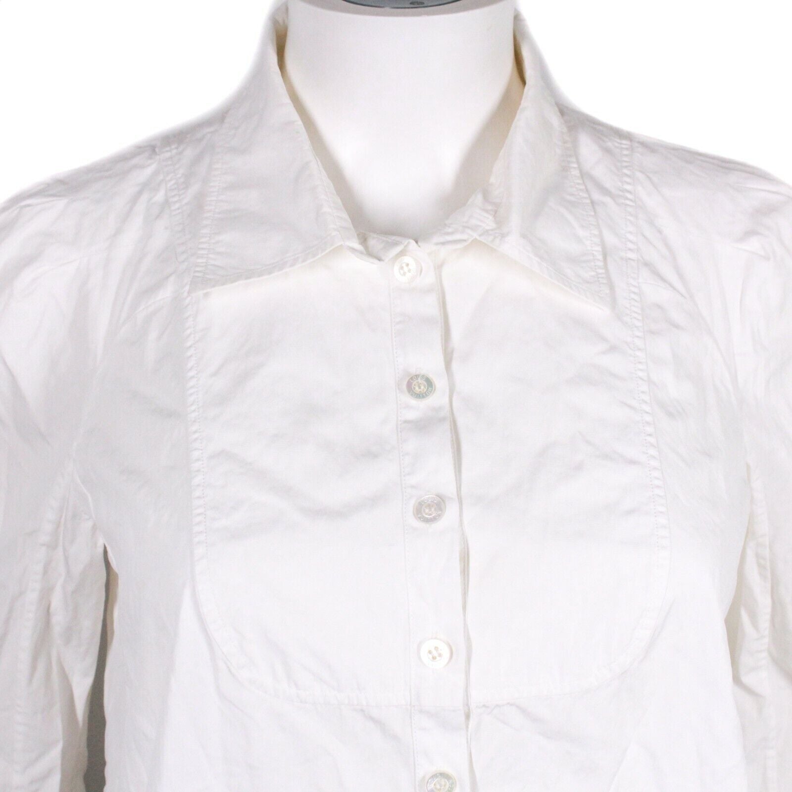 Louis Vuitton, Tops, Louis Vuitton White Collar Half Way Button Cotton  Shirt Size M