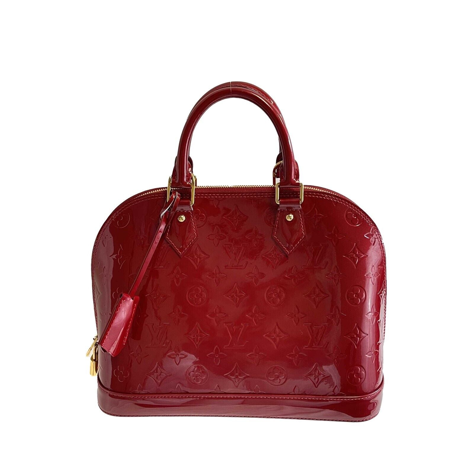 Louis Vuitton - Excellent - Alma PM in Red Patent Leather - Top Handle  Handbag