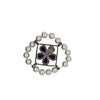 CHANEL - 07A CC Camellia Pearl / Red / Purple Round Gripoix Brooch Flower Pin