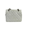 CHANEL - Petite Timeless Tote Caviar Quilted Leather - White Shoulder Bag / Tote