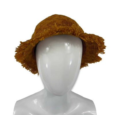 CHANEL - Vintage Orange Cloth Yarn Bucket Hat - Fringe Detail - 57 / S