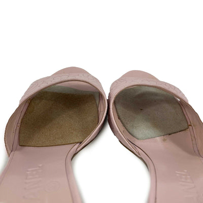 CHANEL - Camellia Print Open Toe Heels - Pale Pink - 40 US 10
