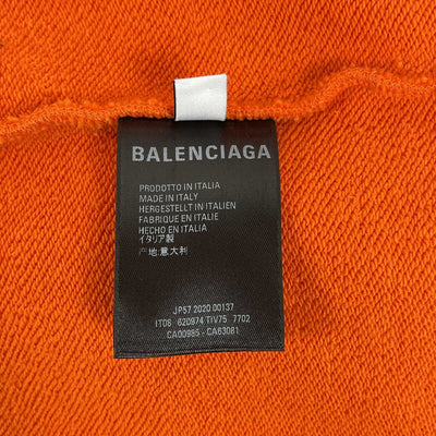 Balenciaga - Orange Crew Print Oversized Zipped Hooded Jacket - Size XS