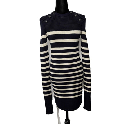 ISABEL MARANT - Hatfield Striped Merino Wool-blend Long Sweater/Tunic - 36 US S
