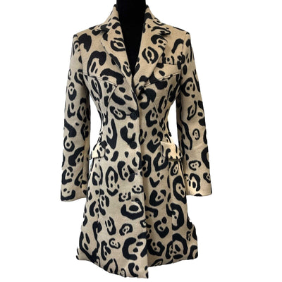 Altuzarra - Leopard-Print Button Down Wool Coat / Jacket - Size S