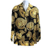 Versace - Medusa Amplified Print Silk Pajama Shirt - Black / Yellow - Size 3 / L