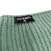 CHANEL - Cashmere Knitted Green Beanie - Patch Pocket w/ Silver CC Button - XS