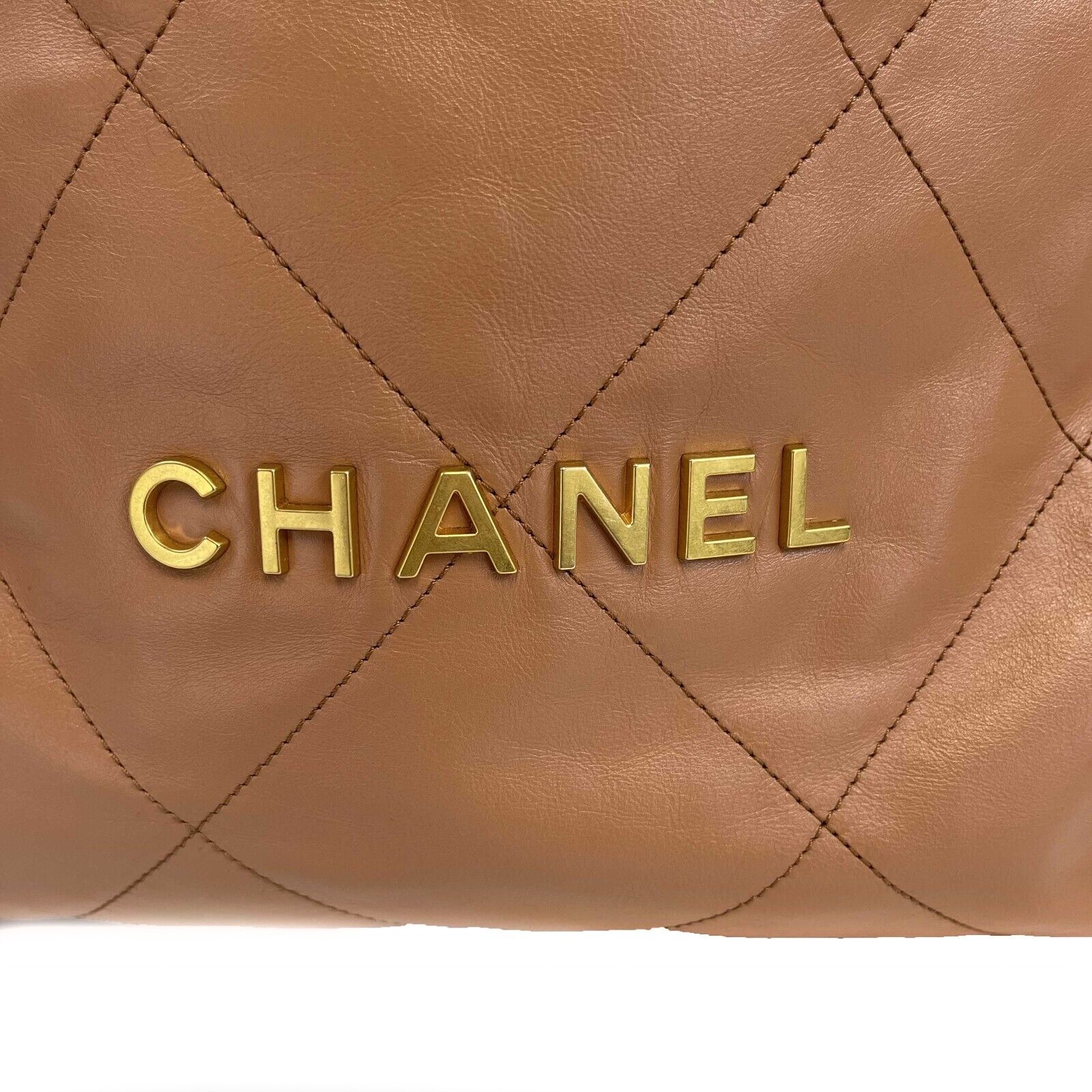 Chanel - 22 bag quilted Calfskin Drawstring Hobo - Caramel Shoulder Ba -  BougieHabit