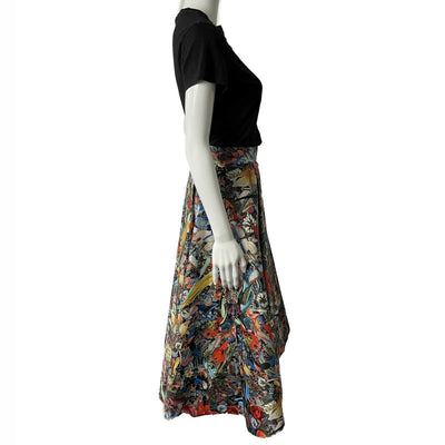Alice + Olivia - Flora Shiny Printed Midi - Multi-Colored Skirt - Size 0