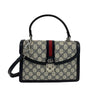 Gucci - Excellent - Ophidia GG Small Top Handle Bag - Beige and Navy Crossbody