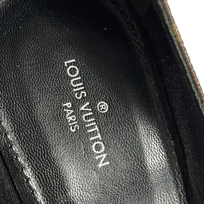 LV Louis Vuitton - Monogrammed Capped Toe Pumps - Brown / Tan - 37.5 US 7.5