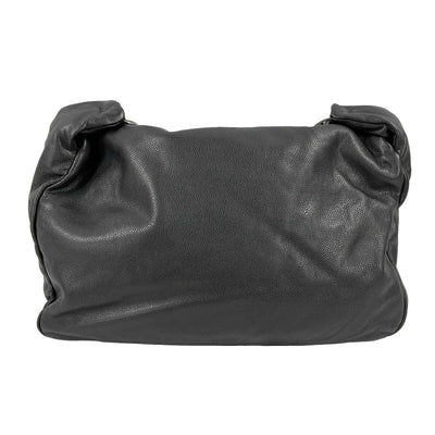 CHANEL - Large Black CC Caviar Flap 31 - Matte Silver Chain Strap Shoulder Bag