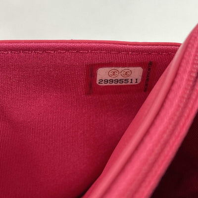 CHANEL - 2019 Tweed Pink / Orange / Gold 'Chanel' Wallet on Chain / Crossbody