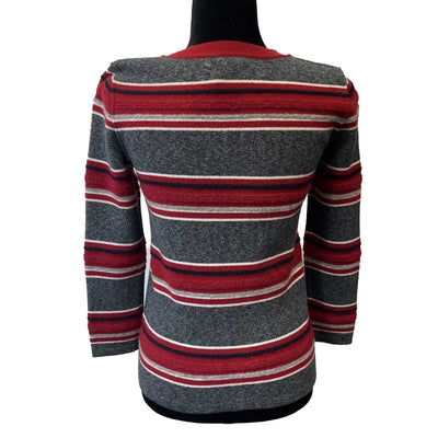 Chanel - Paris-Dallas Pullover Sweater - Gray,Red - 34/Size XS