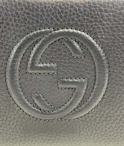 Gucci - Soho Zip-Around Wallet Interlocking G Logo Black Wallet