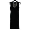 PRADA - Beaded Fringe Sheath Midi Dress - Black / Clear and Silver Beads