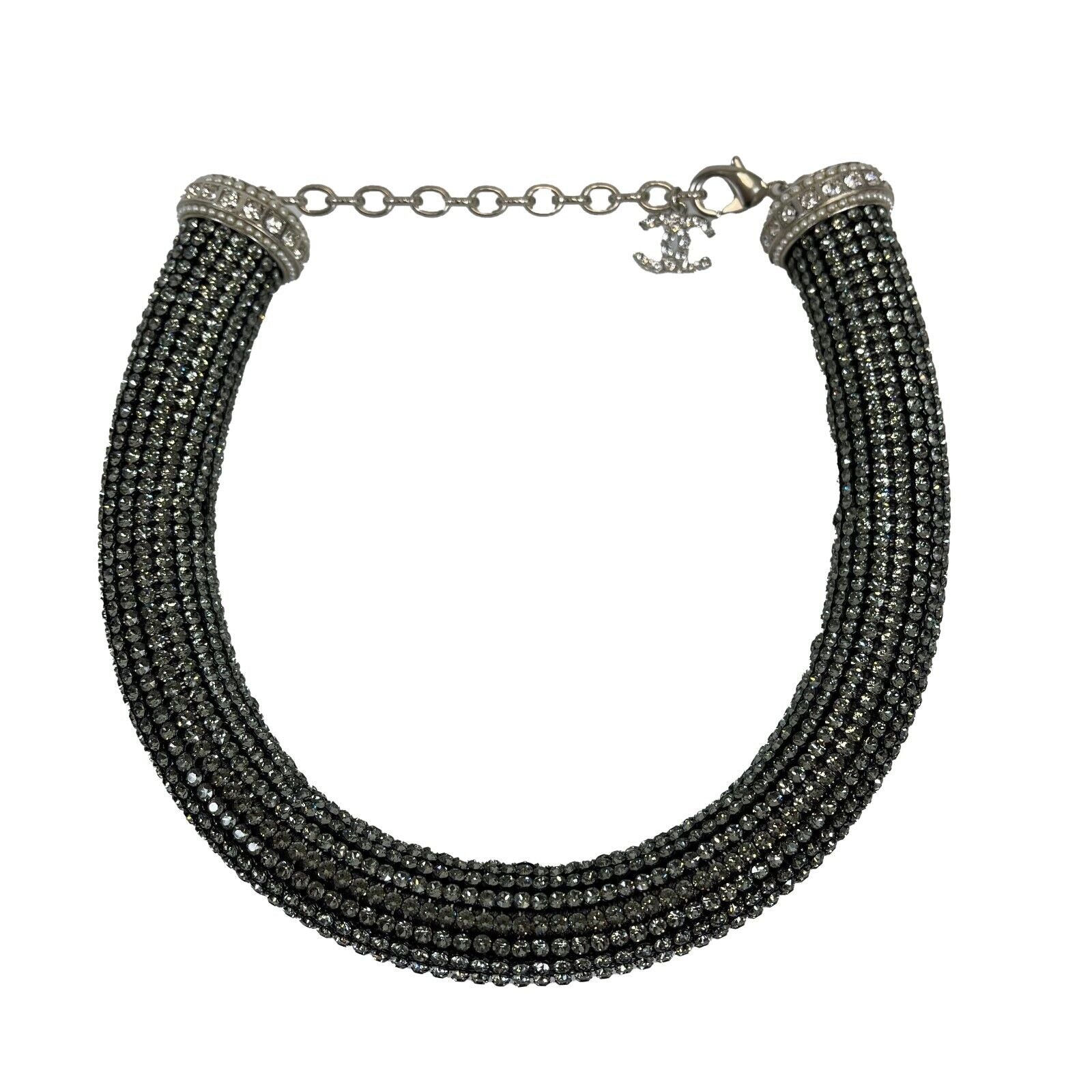 chanel black choker necklace