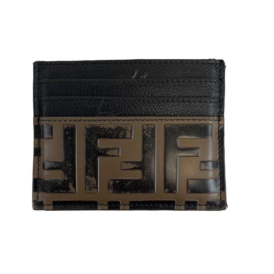 Fendi - Monogram FF Card Holder - Black, Brown w/ KIT