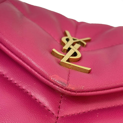 Saint Laurent - YSL - Puffer Toy Bag in Quilted Lambskin Fuschia Pink Crossbody