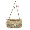CHANEL - Quilted Stitched Tan Raffia / Straw CC Country Flap Shoulder Bag