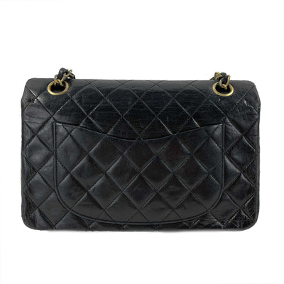 CHANEL - 1980s Small Classic Black Quilted Leather Flap Shoulder Bag / Crossbody