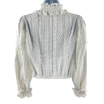 Alice + Olivia - New w/ Tags - Lace Cropped Blouse - Off-White - XS - Top