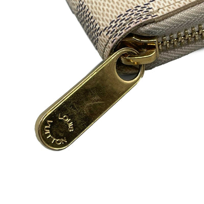 LV Louis Vuitton - Zippy Wallet - Canvas / Leather - Damier Azur / Gold