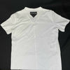 Prada - White T-Shirt with Rubber Patch Logo on Back at Top - Size Men US XS
