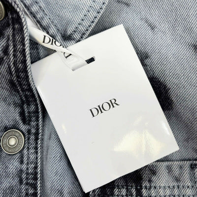 Christian Dior - SS 2020 Bleached Denim Jacket - Blue / Black - S 34 US 2 - NWT