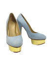 Charlotte Olympia - Very Good - Dolly Light Blue Suede Pumps - 36.5 - US 6.5