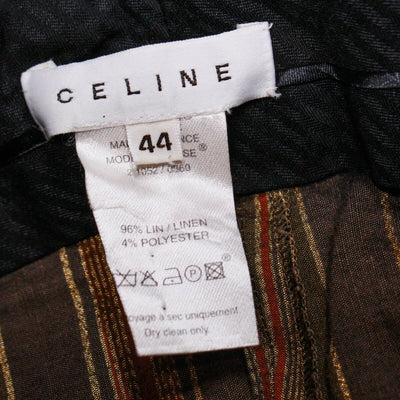 Celine Women's Striped Crop Pants Green Red Brown FR 44/ US 12