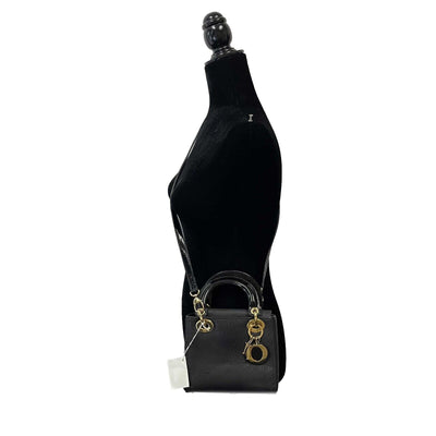 Christian Dior - Vintage Lady Dior Black Nubuck / Patent Mini Bag w/ Strap