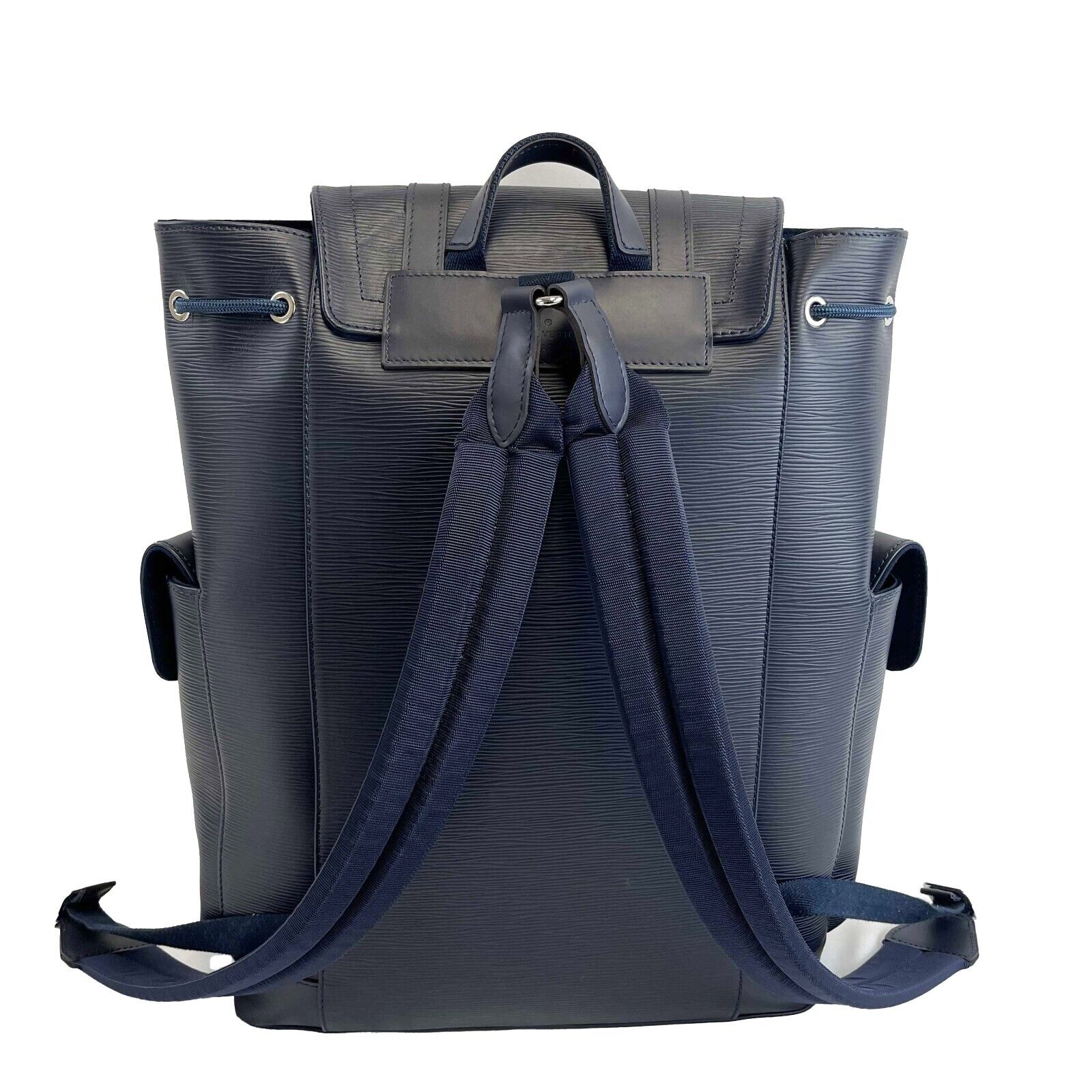 M58479 Louis Vuitton Taurillon Leather Classic Christopher Backpack-Blue