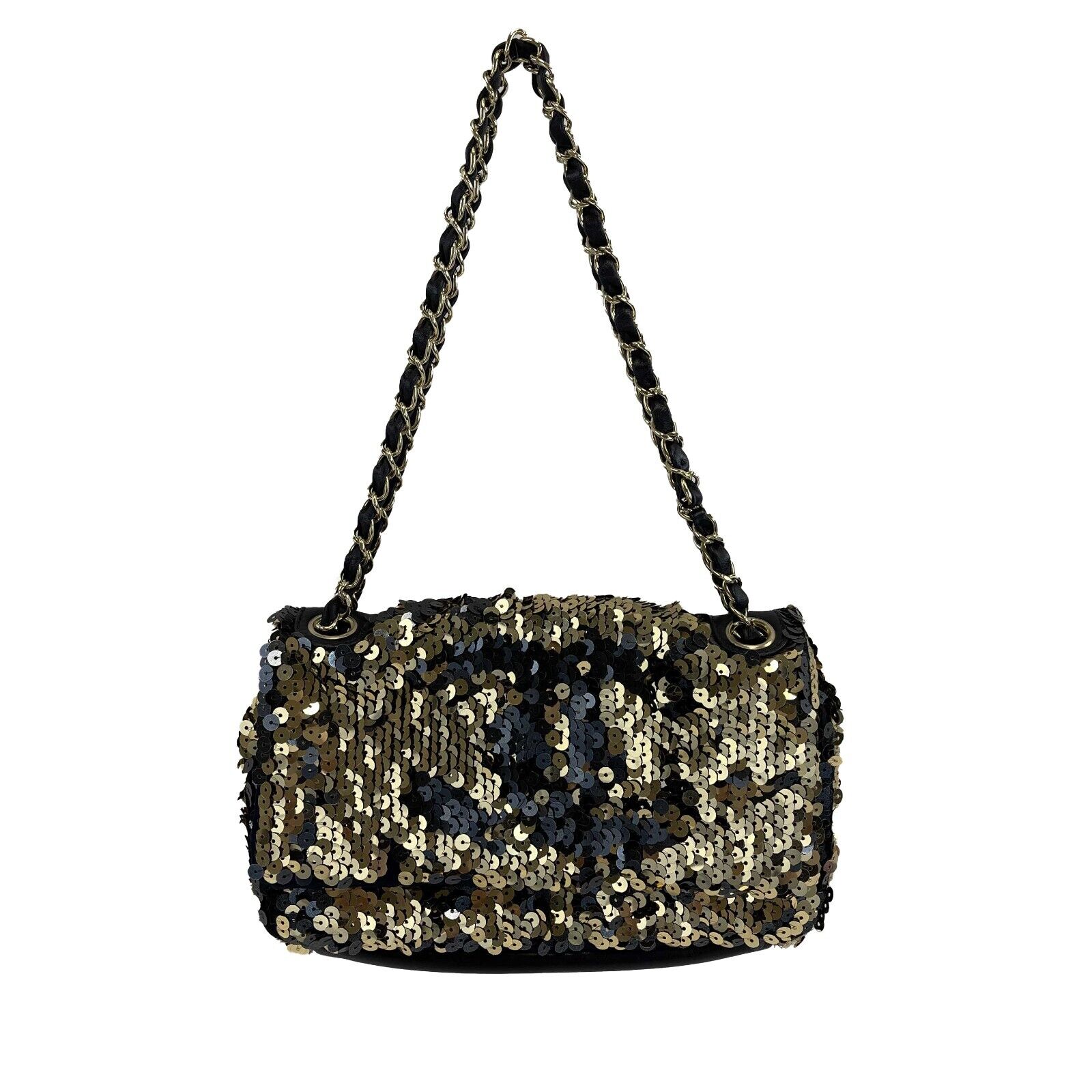 CHANEL, Bags, Chanel Rare Sequin Quilted Medium Double Flap Shoulder  Handbag