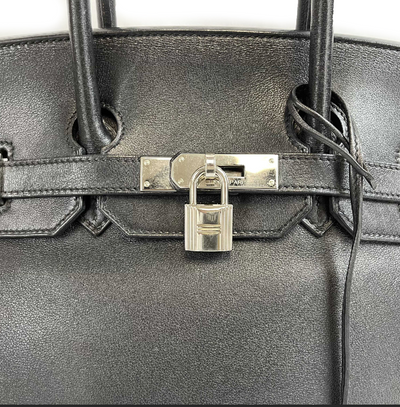 Hermes - Birkin 30 Black Swift Leather Noir PHW Palladium Hardware 2010