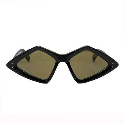 Gucci - New w/ Tags - Acetate Geometric Cat Eye GG0496S Black/Brown Sunglasses