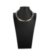 CHANEL - B17K Bold Collar Style Silver Necklace - 'CHANEL' Logo Embossed - OS