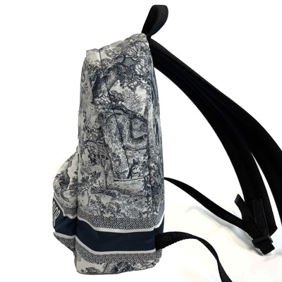 Christian Dior - Toile de Jouy Mini Backpack - White, Blue, Black Wildlife