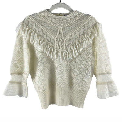 Christian Dior - Western Prairie Wool Fringe Sweater - Ivory - 34 - US 2