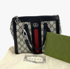 Gucci - Excellent - Navy Ophidia GG Small Tote Bag - Beige / Blue