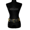 CHANEL - Vintage 1980's Black Leather and Gold Buckle CC Link Belt - 75 / 30