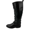 CHANEL - Black Knee-High Leather Lace-Up Biker Boots FR 36 US 6