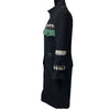 CHANEL - 09A Runway Black Tweed Boucle Coat Dress 40 US 8 - Black / Green